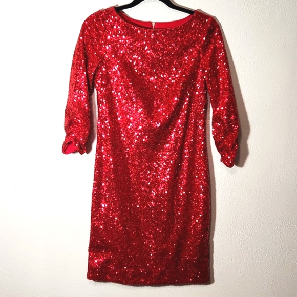 Vince Camuto Brilliant Red Sequined Dress Size 4 - Picture 8 of 10
